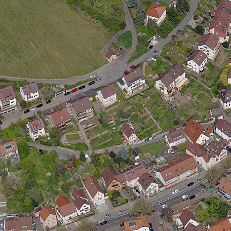 Das Foto zeigt eine Luftaufnahme vom Plangebiet Beundweg. Foto: Stadt Stuttgart