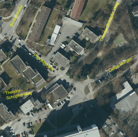 Der Supermarkt und die nähere Umgebung der Paprikastraße aus der Luft gesehen. Foto: Stadt Stuttgart