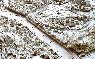Modell des zweitplazierten Entwurfs. Foto: FotoFuchs/Stadt Stuttgart
