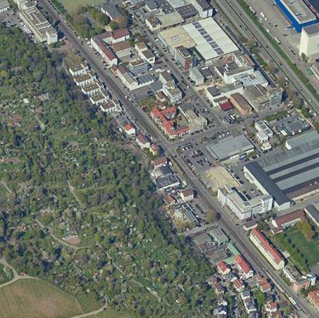 Entlang der Hedelfinger Straße im Bereich Unteres Rot soll ein neuer Bebauungsplan aufgestellt werden. Foto: Stadtmessungsamt/Stadt Stuttgart