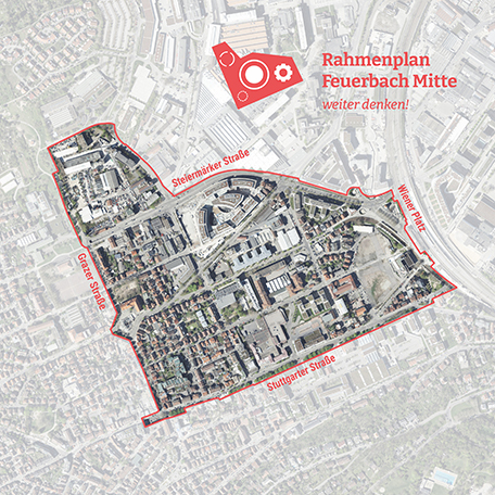 Die Grafik zeigt das relevante Gebiet eingerahmt in einer roten Linie. Die Umgebung ist ausgegraut. Foto: Stadt Stuttgart