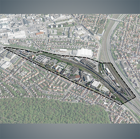 Für dieses Gebiet soll der Rahmenplan erstellt werden. Luftbild: Stadt Stuttgart